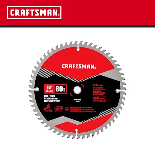 CRAFTSMAN 10 in Table Saw Blade 60 Tooth with 5/8 in Arbor (1 Pack) (CMAS21060) - size: STANDARD, style: 10IN 60T