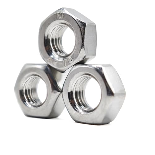 M6 x 1.0mm Hex Nuts (30pcs) 304 Stainless Steel Hex Hardware Nuts Reusable Standard Metric Coarse Thread Nuts for DIY Home Automotive Industrial - size: M6-30PCS