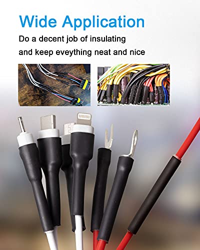 300pcs 3:1 Heat Shrink Tubing, Marine Dual Wall Adhesive, Black - size: Ratio 3:1