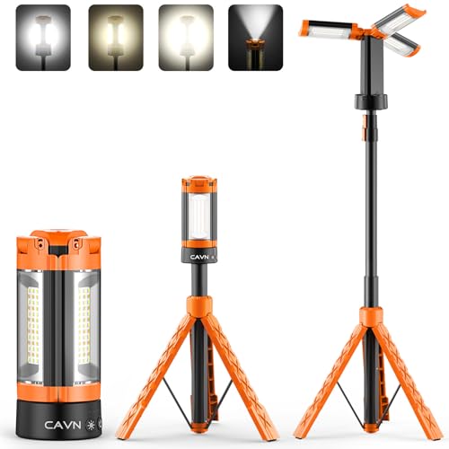 CAVN Rechargeable Camping Light with Tripod Stand - color: Orange
