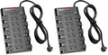 SUPERDANNY Power Strip Surge Protector, 22 AC 6 USB, 2100J, 10Ft, 1875W/15A (Pack of 2) - color: Black, size: Standard Plug - 10 ft (Pack of 2)
