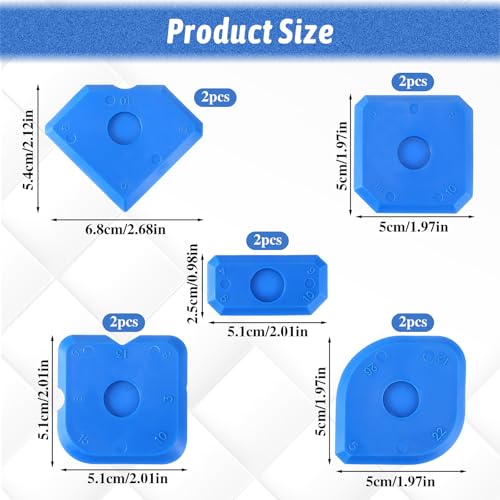 10 PCS Silicone Caulking Tool Set, Sealant Finishing Tool, Caulk Remover Tool, Portable Sealant Scraper, Reuse Grout Scraper for Kitchen Bathroom Floor Window Sealant Sealing Sink (Blue) - style: 10PCS