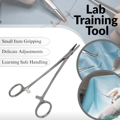 Mayo Hegar Needle Holder Driver with Cross Serrated Jaws Made of Stainless Steel Comes in Multi Position Locking Mechanism Clamping Pliers (7 Inch) - size: 7 Inch