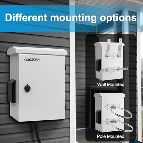 Outdoor Electrical Box with Thermostat and Fan, Cold-Rolled Steel Plate, Aluminum Alloy Back Beam, One-Piece Ventilation Design, IP65 Waterproof, Wall/Pole Mounted. (17.8" x 14" x 7.9") - size: 17.8" x 14" x 7.9"