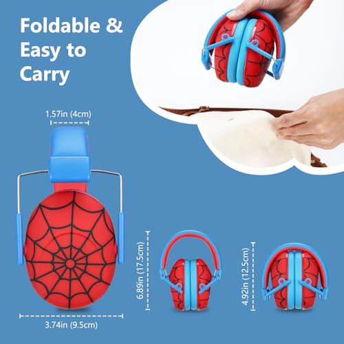 ProCase Kids Noise Cancelling Headphones Ear Hearing Protection, Red - color: Red