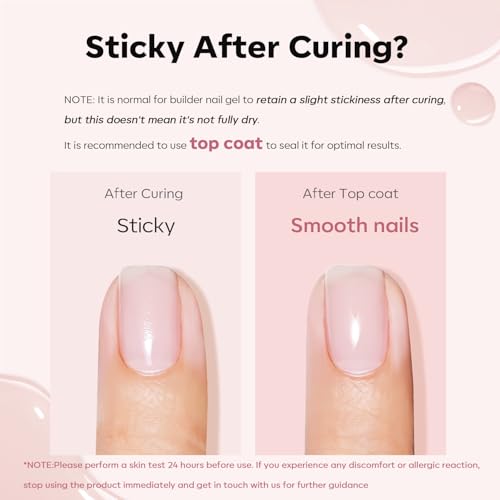 modelones Top Coat with Builder Nail Gel, Nude Pink Color Builder Top Nail - color: A2 15ml Nude Gel Builder with Base Top Coat, size: 0.5 Fl Oz (Pack of 3)