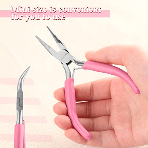 5-Inch Bent Chain Nose Pliers for Jewelry Making - Mini Bent Nose Pliers with Smooth Jaws, Ideal for Creating Bracelets, Earrings and Necklaces - style: Bent Nose Plier