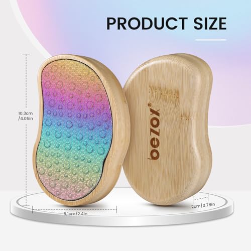 BEZOX Stainless Steel Pedi Egg Foot File Callus Remover for Dry and Wet Feet, Smooth Rough Skin, Plastic-Free Pedicure Tool Pumice Stone, Washable Foot Scrubber for Cracked Heels - Rainbow - style: Rainbow