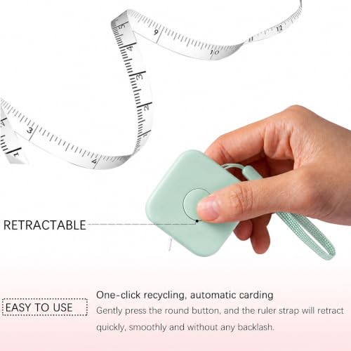 SlowVibes Bling Green Diamond Retractable Body Measuring Tape, 60 Inch - color: Green