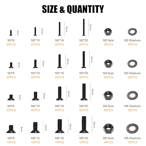 ZTF 840PCS Set Screw Assortment Kit M2 M3 M4 M5 Metric - style: Flat Socket Head