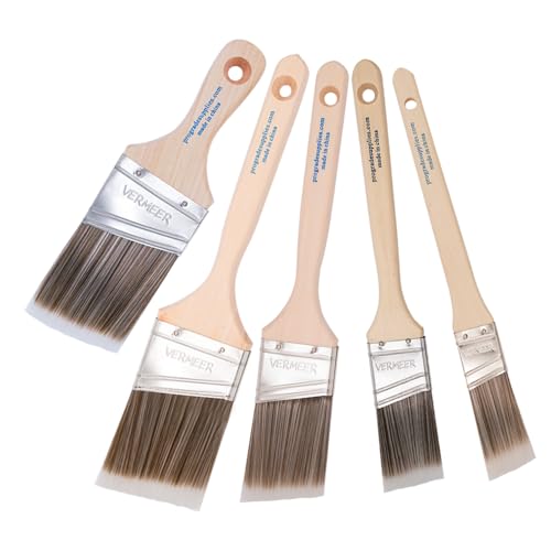 Vermeer Angled Paint Brushes, 1-2.5 Inch Paint Brush Set for Trim, 5 Pc