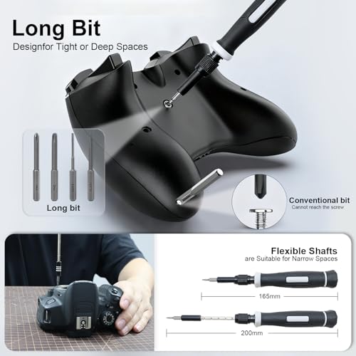 Small Precision Screwdriver Set 152 in 1 Mini Magnetic Screwdriver Set with Torx for Electronic, Watches, Laptop, Computers, Smartphones, PS5, Drones, Jewelers, Glasses - color: Black