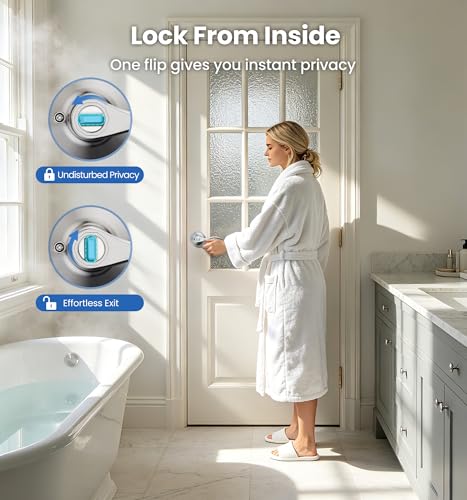 Veise 6 Pack Interior Privacy Door Handle Levers Lock Keyless, Satin Nickel - color: Satin Nickel