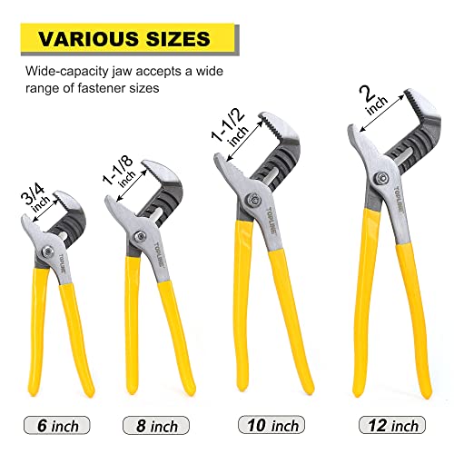 TOPLINE 4-piece Tongue and Groove Joint Pliers Set - style: Dipped Handle