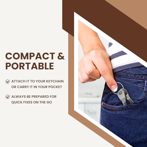 Pocket Screwdriver Set (Pack of 2) - Best Stocking Stuffers - EDC Keychain - Portable Repair Tool for Small Projects, Furniture - Compact & Ergonomic Flat Head & Phillips Key Screwdriver - 2 Colors