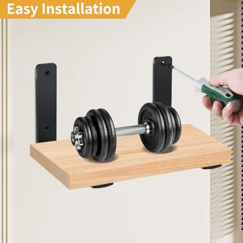 2 Pack - L 8" x H 6" x W1.5, 5mm Thick Black L Shelf Bracket, Iron Shelf Brackets, Metal Shelf Brackets, Floating Shelf, Shelf Supports with Screws - size: 8''x6'', style: Black 2 Pack
