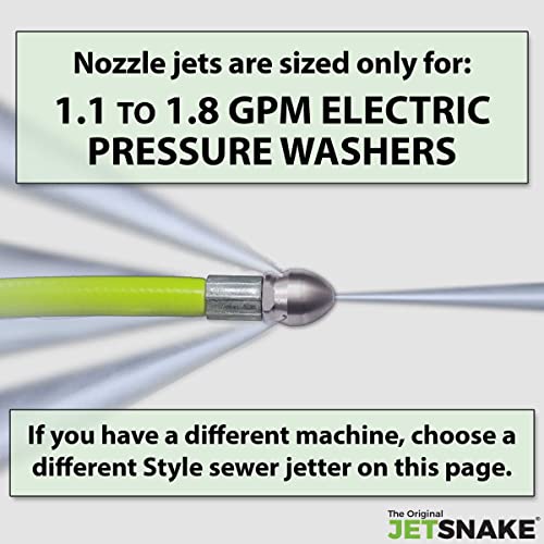 100 FT Sewer Jetter for Electric Pressure Washers - Flexible Steel Braid - style: 100 FT for Electric Pressure Washers