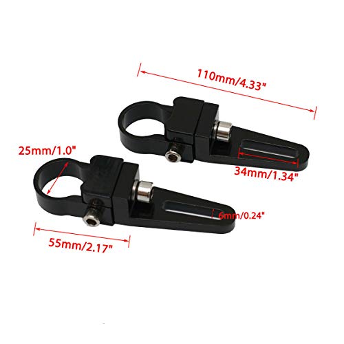 Universal-Fit 360° Adjustable 1.0" Tubular Clamp Light Mounts for Offroad LED Light Bar Easy Positioning on Trucks & SUV Tube Surface, High-Grade Light Weight Aluminum, Black Sleek Finish, 2 PCS Set - size: 1"(25mm)