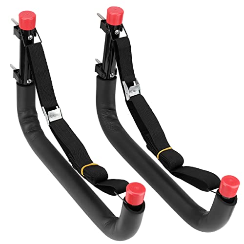 Heavy Duty Garage Storage Hooks, 13 Inch Arm Large Wall Mount Hanger with EVA Protector, Garage Racks & Organizer for Ladders, Folding Chairs, Kayak, Surfboard, Garden Tool - size: 13in-4 Pack