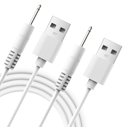 6mm Magnetic Replacement Charger Cable for Rose Tool, USB-A & USB-C - color: White-DC-2.5mm