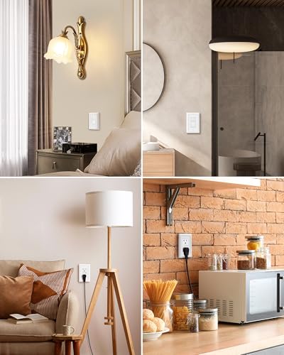 DEWENWILS Decorator Outlet Covers, White Metal Light Switch Cover Plates - color: White, size: 1 Decorator 2PK