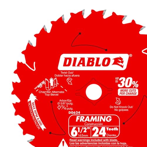 Diablo Track Circular Saw Blade - 6-1/2" Diameter, 48-Teeth, 8,800 Max RPM