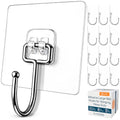Adhesive Large Wall Hooks for Hanging Heavy Duty No Drill, 22 lbs, 12 pcs - size: Large, 12 pcs