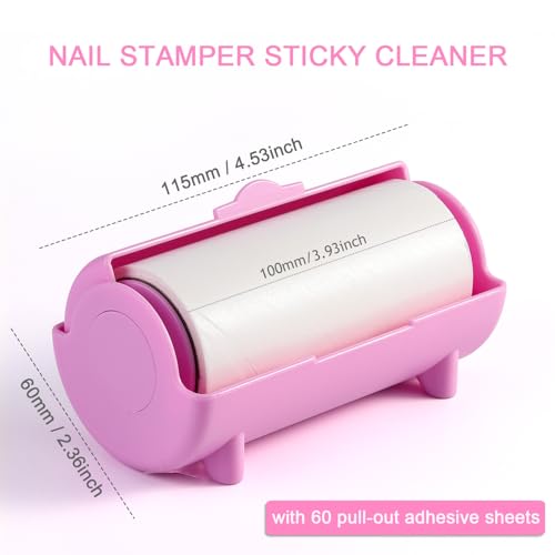 Nail Stamper Cleaner Roll, Sticky Lint Remover for Stampers - color: Pink