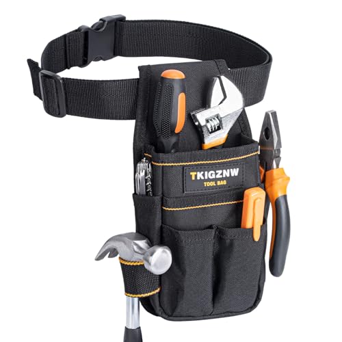 Tool Belt Pouch, Tool Pouch with 15 Pockets, Utility Belt with Hammer Holder, 900D Oxford Fabric, Adjustable for Men Women Electrician Carpenter, Construction