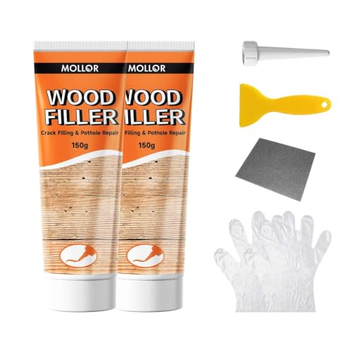 2 Pack White Wood Filler Putty, 10.5oz Wood Repair Compound - color: White, size: 300g