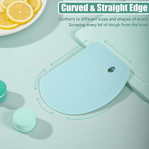 Silicone Dough Scraper with Metal Core Flexible Bowl Scraper Bread Baking - color: Mint Green