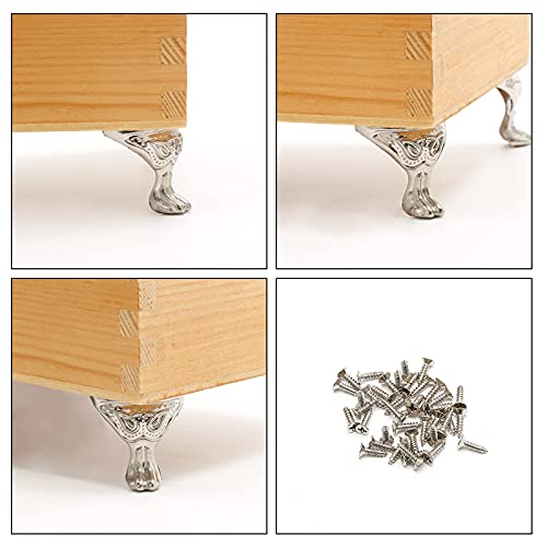 Zorfeter 20 Pcs Antique Brass Box Legs, Silver - color: Silver, size: Style3