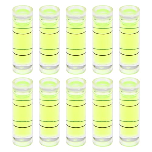 HARFINGTON 10pcs Small Cylindrical Bubble Level Vials 6x20mm PMMA Mini Horizontal Bubble Spirit Level Measuring Layout Tools for RV TV Picture Frame Hanging Tool Leveler - size: 6x20mm