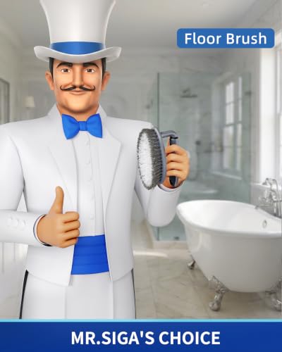 MR.SIGA Heavy Duty Scrub Brush with Comfortable Grip for Bathroom Shower