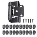 20 Pack (10 Pairs) 1/2 Inch Overlay Semi Partial Wrap Hinges Matte Black - color: Matte Black, size: 20 Pack (10 Pairs)