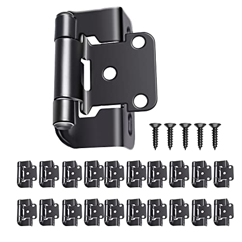20 Pack (10 Pairs) 1/2 Inch Overlay Semi Partial Wrap Hinges Matte Black - color: Matte Black, size: 20 Pack (10 Pairs)