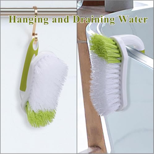 Heavy Duty Scrub Brush with Stiff Bristles - Comfort Grip Cleaning Brush for Tile, Carpet, Sink, Shower - Durable Ergonomic Handle for Floor Tub Scrubbing