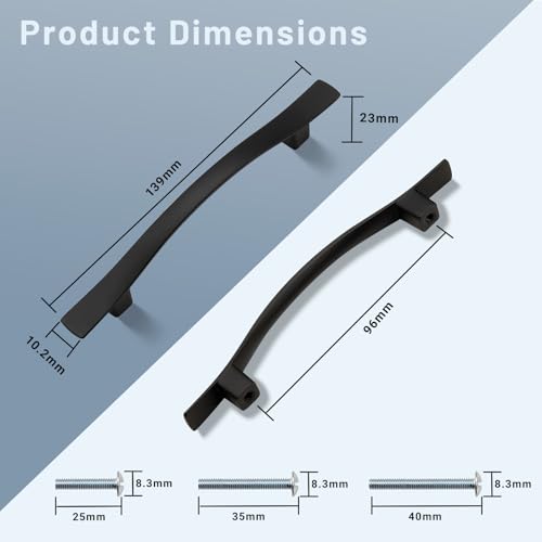 KNOBWELL 30 Pack 3-3/4 inch Hole Center Matte Black Kitchen Cabinet Pulls,Wave Style Modern Dresser Pulls Hardware Kitchen Cabinet Handles for Bathroom Bedroom Vanity,Zinc Alloy - color: Matte Black, size: Hole Center：3-3/4 inch（96mm）
