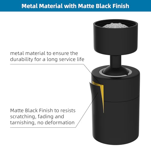 Hibbent NSF/ANSI/CAN 61 Certified Kitchen Faucet Aerator, Matte Black - color: Matte Black, style: Upgraded 360 Degree Faucet Aerator