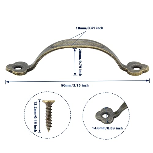 Piutouyar 12 Pcs Barn Door Handles, 2.6 in Hole Center Gate Handle, Bronze - color: Bronze, size: 3 Inch