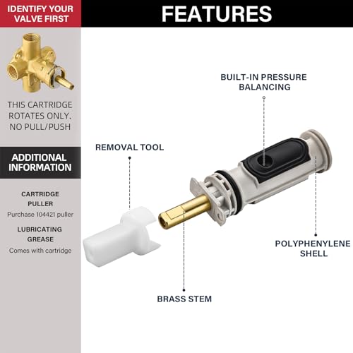 Tearel Shower Cartridge Kit Compatible with Moen 1222 Replacement Cartridge