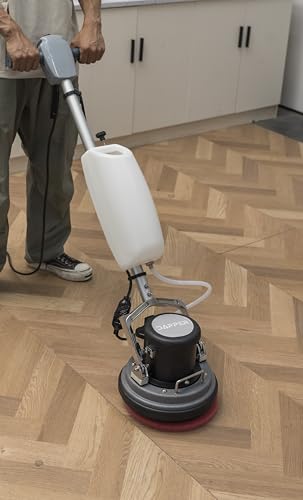 10" Heavy-duty Multi-Functional Floor Buffer Polisher Machine - Clean, Buff, Scrubb and Polish with Ease! Ideal for Carpets Too! Includes Optional Solution Tank, 2 Brushes and 3 Scouring Pads - size: 10" Non-Weighted