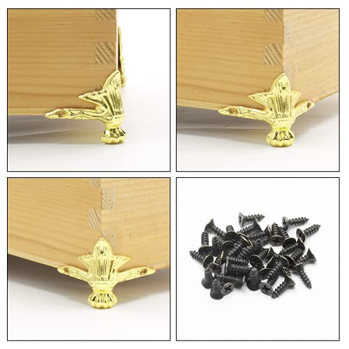 Zorfeter 20 Pcs Antique Brass Box Legs, Style4, Gold - color: Gold, size: Style4