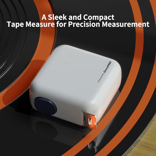 GRENPRO Self-Locking Tape Measure, 10ft/3m Dual Scale, Stiff Blade Grey - color: Light Gray