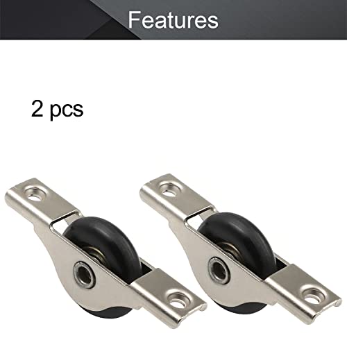 MroMax 2Pcs 29mm/1.14" Dia Screen Door Rollers Nylon Black Sliding Wheel Electroplating Sliding Wheel with Stainless Steel Shell for Garage Screen Door - color: 2 piece black wheel