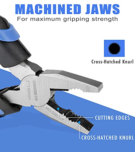 URASISTO 6-Inch Linesman Pliers with heavy Duty Nickel Chromium Steel Construction - size: 6" Linesman Pliers
