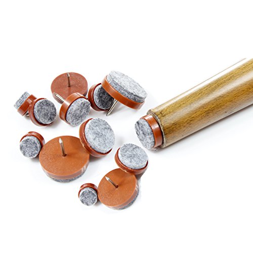 40pcs Round Heavy Duty Nail-on Felt Pad for Furniture Chair Table Leg Feet Floor Protectors Slide Smoothly (Brown, Pad Diameter 18mm) - color: Brown 18mm (40 Pcs)