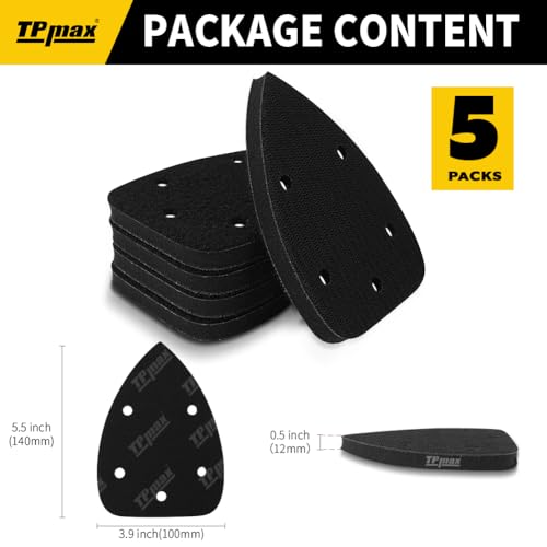 5 Pack Mouse Detail Sanding Pads Hook & Loop Sponge Interface Pads for Detail Sanders Woodworking
