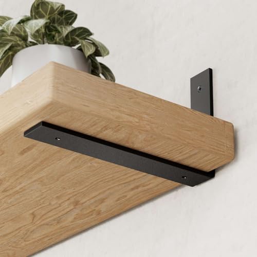 6-Pack Heavy Duty 6-Inch Black Shelf Brackets, L Shelf Bracket 6Inch for Floating Shelves, 1/5-Inch Thick - color: Black 6Pack, size: 6 Inch