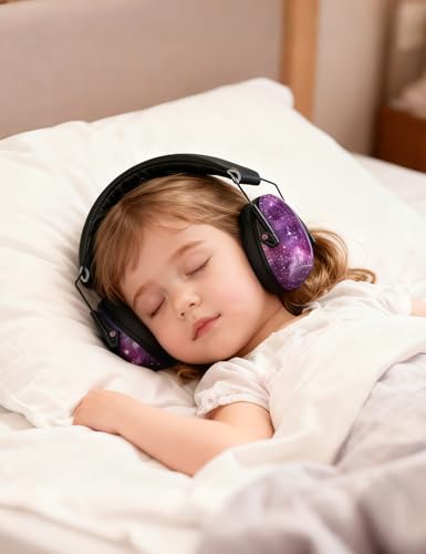 Kids Noise Canceling Earmuffs, 25-30dB Noise Reduction Ear Protection, Adjustable Headband Concert Fireworks, Autism - color: Zxk